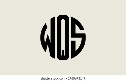 WQS Circle Emblem Abstract Monogram Letter Mark Vector Logo Template
