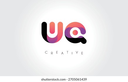 Logotipo abstrato do gradiente WQuq com formas arredondadas criativas