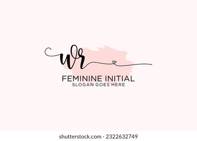 WR Beauty-Monogramm und elegantes Logo Design Handschrift-Logo der ersten Signatur, Hochzeit, Mode, Blumen und botanisch mit kreativen Vorlage.