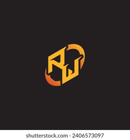 WR combination letter unique initials logo esport for gaming team, youtube, twitch