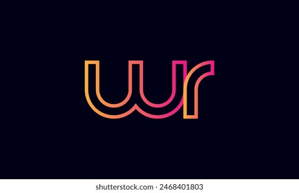 WR Creative And Modern WR Logo. Initial Letter WR Logo Design on Black Background.