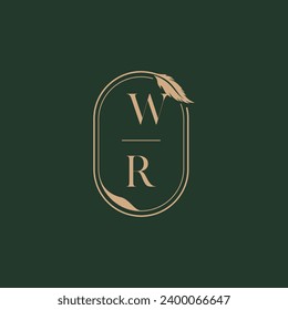 WR concepto de plumas nupcias monograma diseño del logo como inspiración