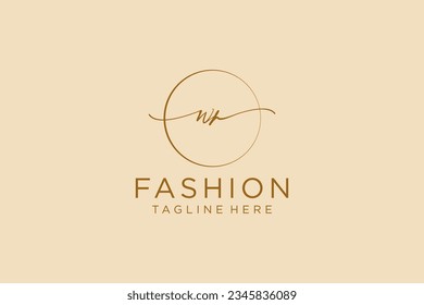 WR Feminine logo beauty monogram and elegant logo design, handwriting logo of initial signature, wedding, fashion, floral and botanical with creative template.