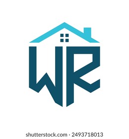 WR House Logo Design Template. Letter WR Logo for Real Estate, Construction or any House Related Business