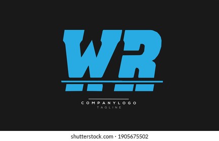 WR icon monogram letter text alphabet logo design