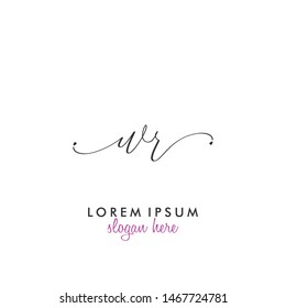 WR Initial beauty monogram logo vector