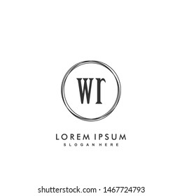 WR Initial beauty monogram logo vector