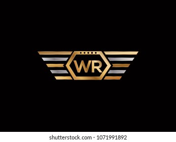 WR initial box letter design