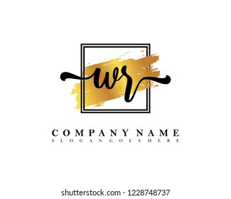 WR Initial handwriting logo concept