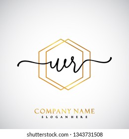WR Initial Handwriting logo template vector