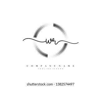 WR initial handwriting logo template vector