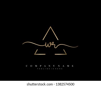 WR initial handwriting logo template vector