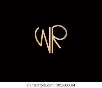 WR initial heart shape gold colored logo