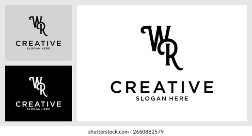 Vector de diseño de logotipo de letra inicial WR