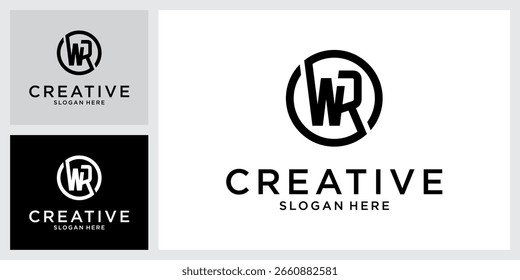 WR Anfangsbuchstabe Logo Design Vektor