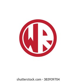 WR initial letters circle business logo red