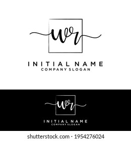 WR Initial letters, handwriting signature logo.