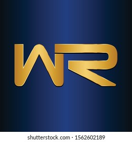 WR Initial logo Capital Letters Gold and silver colors