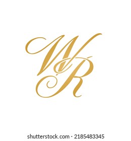 WR initial logo design vector stock