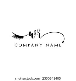 WR initial Logo lash logo eyelash vector modern