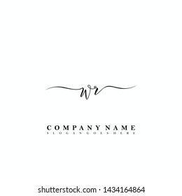 WR Initial luxury handwriting logo vector