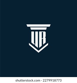 WR initial monogram logo lawfirm with pillar design