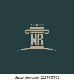 WR initials law of justice logo vector design template