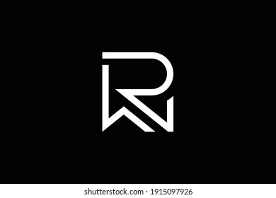 WR letter logo design on luxury background. RW monogram initials letter logo concept. WR icon design. RW elegant and Professional white color letter icon on black background.