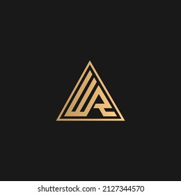 WR letter logo vector, WR triangle logo concept