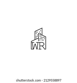 logotipo de concepto de línea WR en diseño profesional de alta calidad que será mejor para empresas relacionadas con bienes raíces