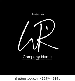 WR logo design for business. Initial letter modern design for company business brand, simple minimal typography. Logo for invitation and party. 