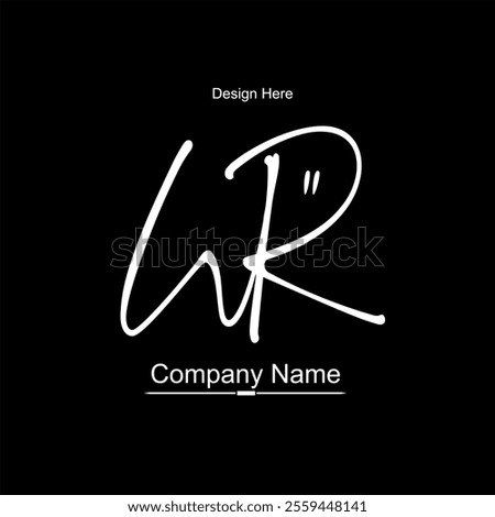 WR logo design for business. Initial letter modern design for company business brand, simple minimal typography. Logo for invitation and party. 