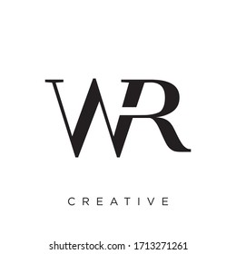 diseño de logotipo de WR Ilustración vectorial