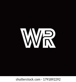 WR monogram logo with abstract line design template
