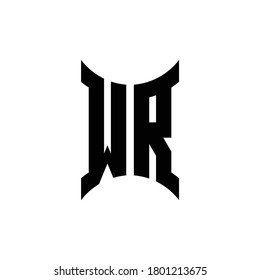 WR monogram logo with curved side design template