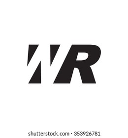 WR negative space letter logo