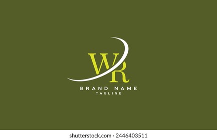 WR, RW, Abstract initial monogram letter alphabet logo design
