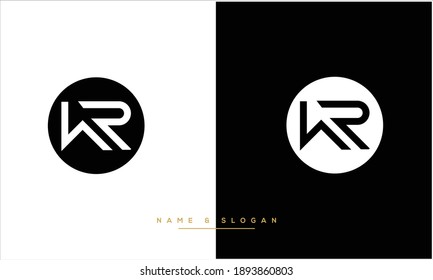 WR ,RW  Abstract letters logo Monogram