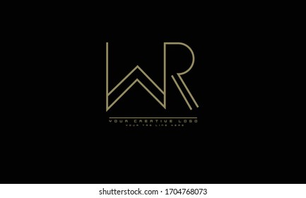 WR RW abstract vector logo monogram template