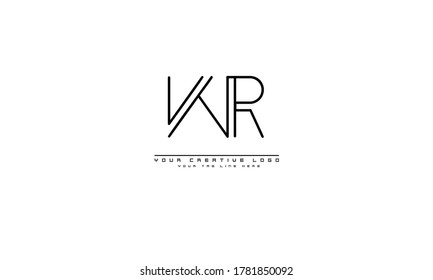 WR RW abstract vector logo monogram template