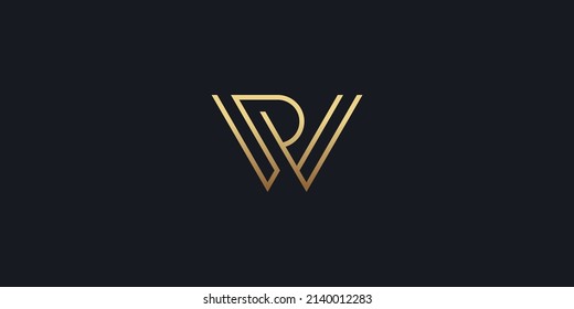 WR RW initial monogram vector icon illustration