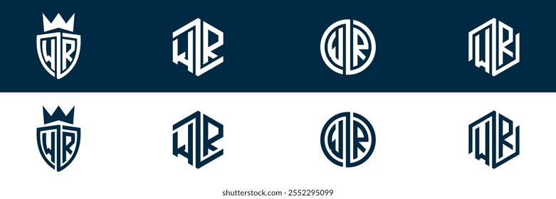 WR RW letter logo set design