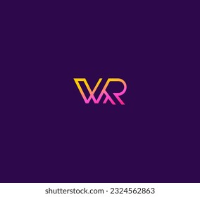 WR, RW letter modern branding logo