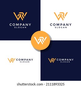WR RW logo. the letter W and R perfectly combined into a new, modern and original Logo