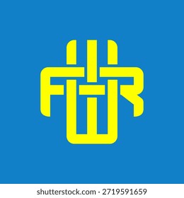 Logotipos de monogramas WR o RW superpuestos.	