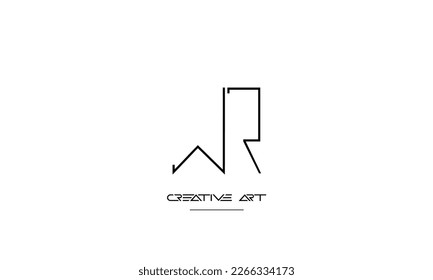 WR, RW, W, R abstract letters logo monogram