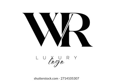 WR Serif Letter Monogram Typography Logo for Elegant Premium Branding Identity