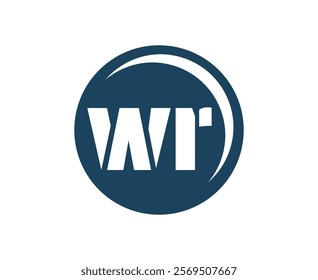 WR sport emblem or team logotype. Ball logo with a combination of Initial letter W and R for balls shop, sports company, training, club badge. Vector illustration.