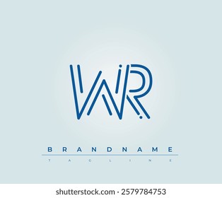 WR Technology Letter Logo Template. This tech letter logo is a graphic mark that uses letters to represent a technology company.