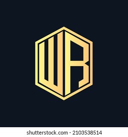 WR Unique abstract geometric vector logo design